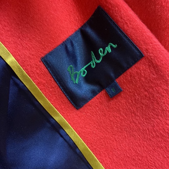 Boden size US 4 (UK 8) red wool/cashmere coat with deep blue inner lining - Picture 5 of 7